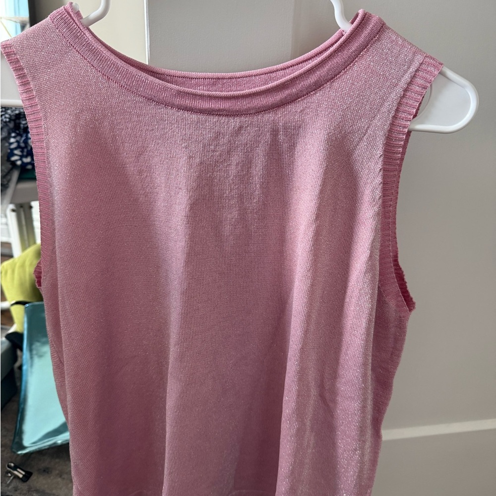 Women’s Dusty Pink Sparkly Knit Tank Top NEVER WORN